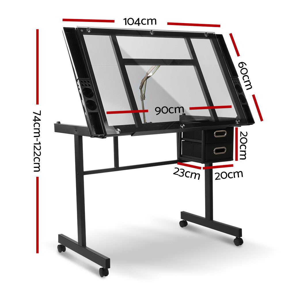 Artiss Adjustable Drawing Desk - Black and Grey Furniture > Office