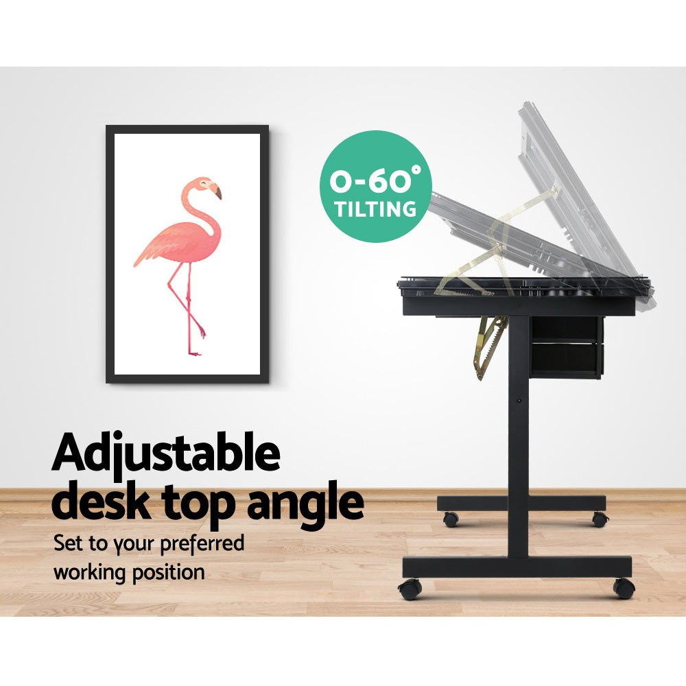 Artiss Adjustable Drawing Desk - Black and Grey Furniture > Office