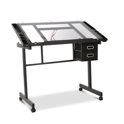 Artiss Adjustable Drawing Desk - Black and Grey Furniture > Office