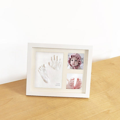 Baby Hand & Foot Print Clay Cast Kit Photo Picture Frame Keepsake Kit