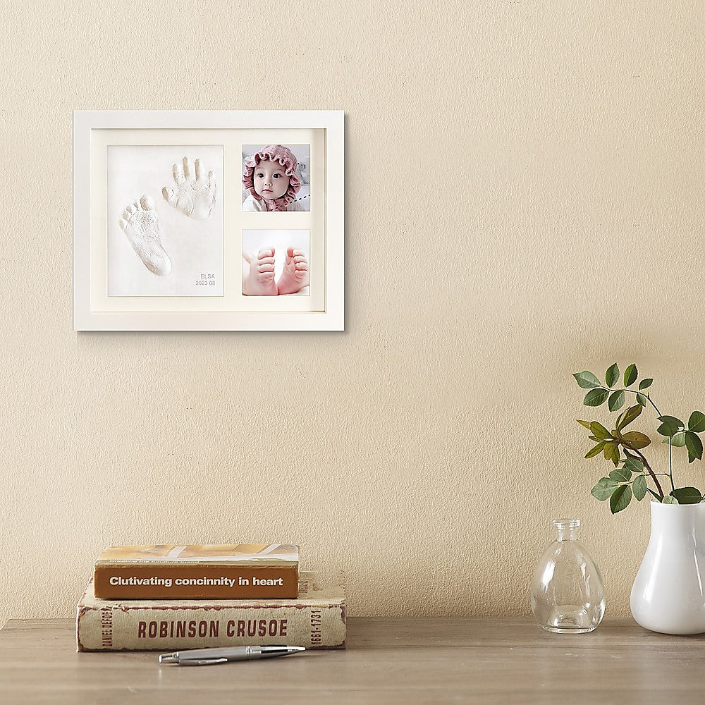 Baby Hand & Foot Print Clay Cast Kit Photo Picture Frame Keepsake Kit