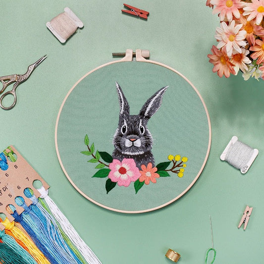 Beginners DIY Embroidery Kit - Bunny Rabbit Embroidery