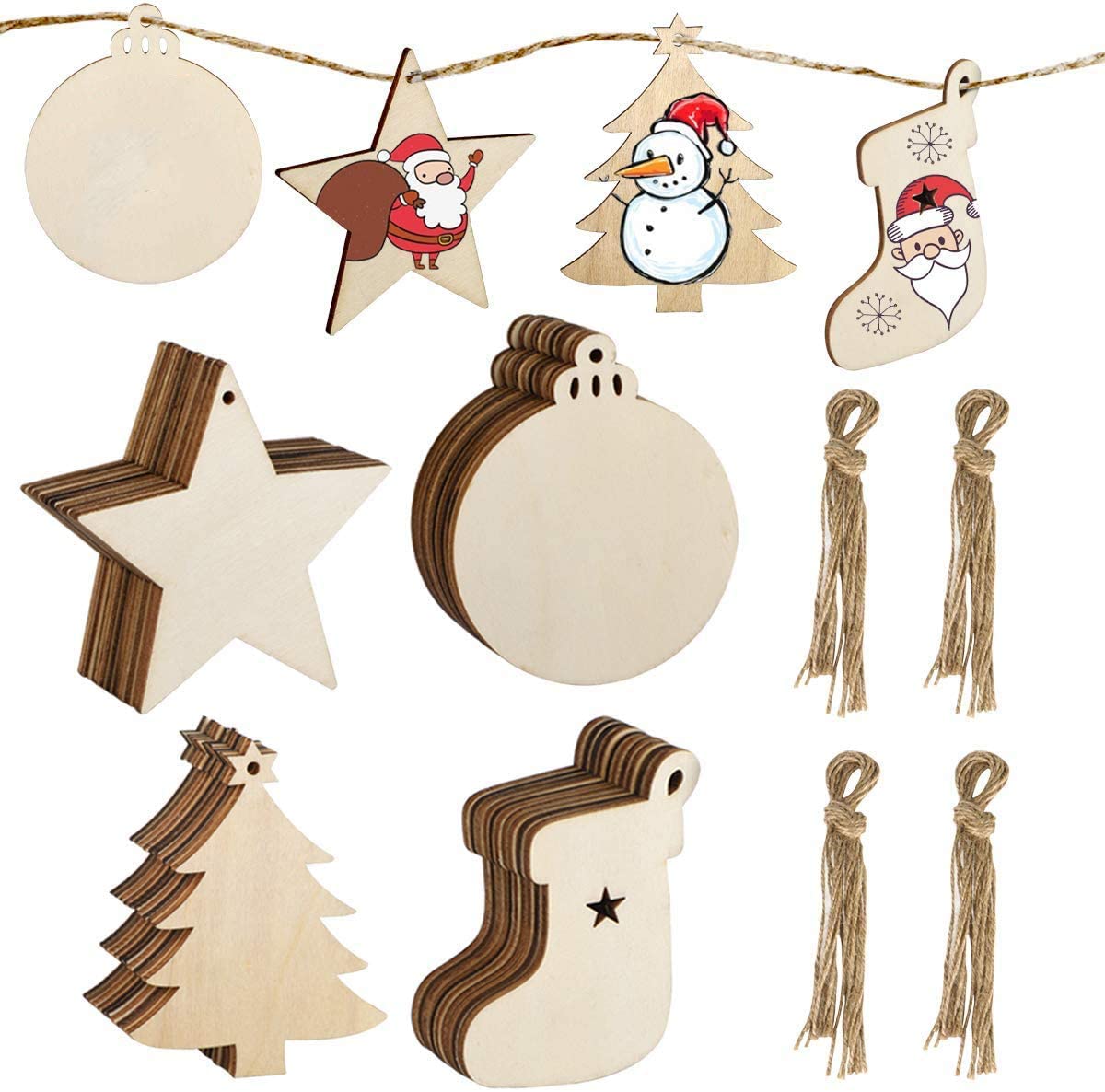 Blank Christmas Tree Hanging Ornaments x 10PCS Blanks