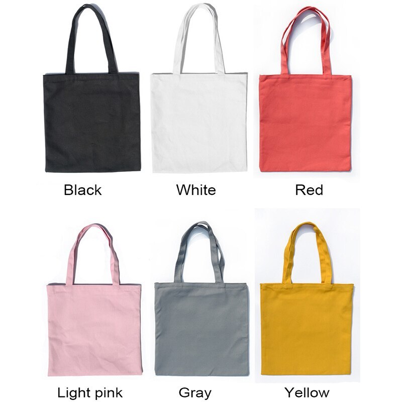 Blank Coloured Cotton Canvas Tote Shoulder Shopping Bags Blanks