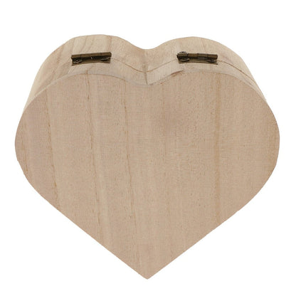 Blank Heart Shape Wooden Jewelry Gift Box Blanks