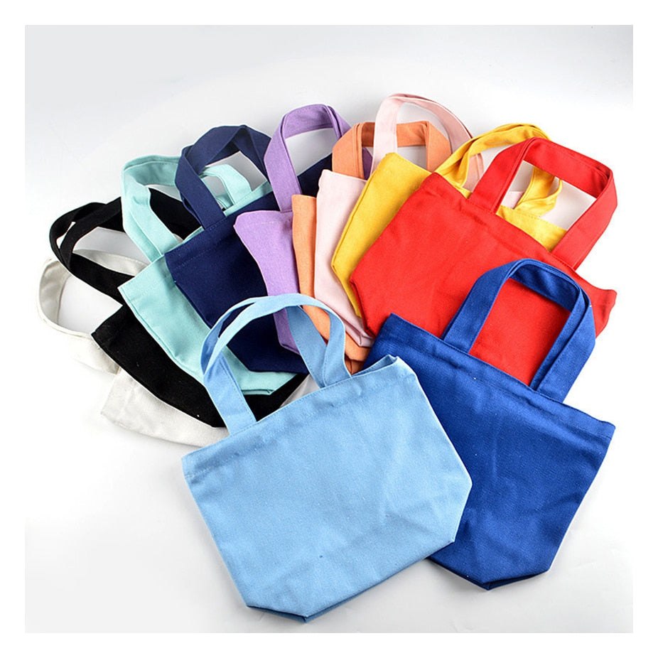MINI Cotton Tote Bag with Fabric Handles