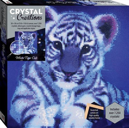 Crystal Creations Canvas Diamond Painting: White Tiger Cub Diamond Painting