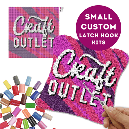 Customised Latch Hook Rug Making Kits - Small Line Art Design Latch Hook Rug Kit