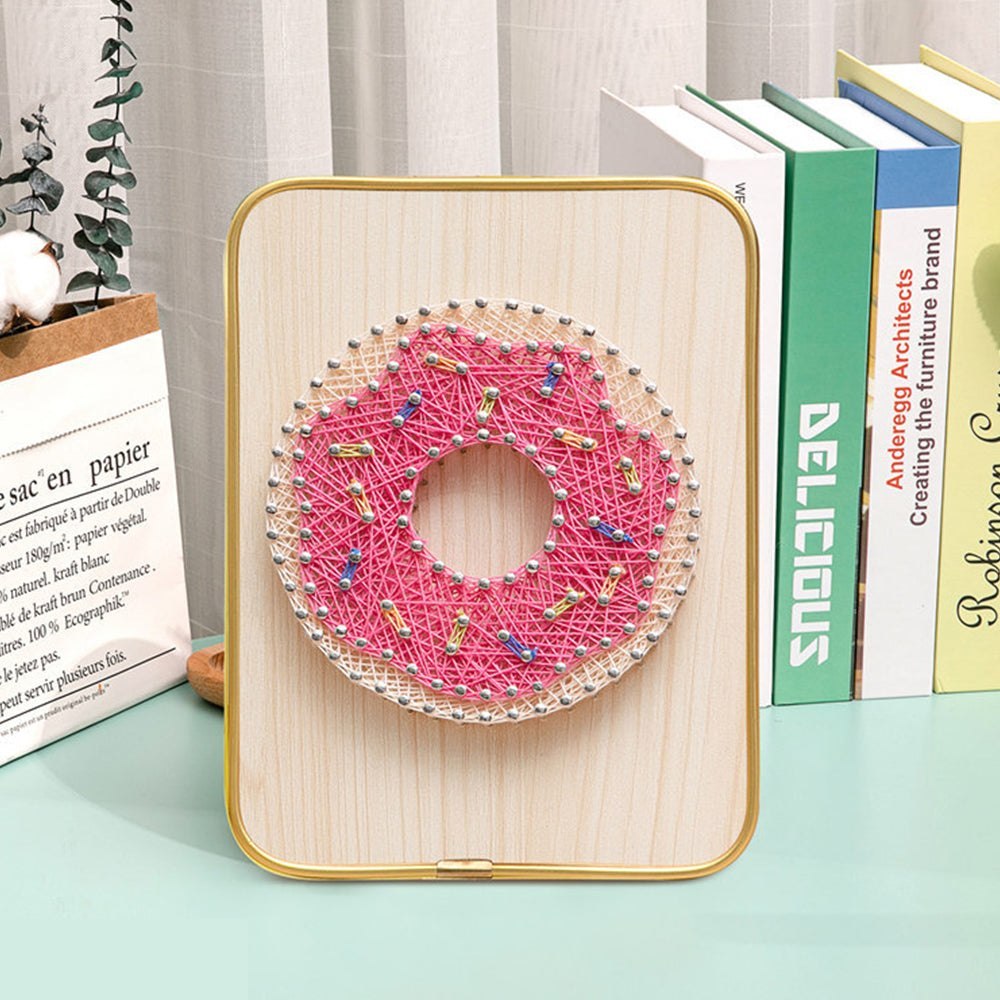 DIY 3D String Art Kit - Pink Doughnut Art Kit