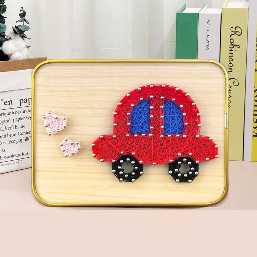 DIY 3D String Art Kit - Red Car Art Kit