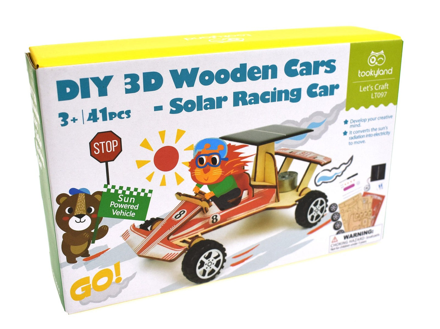 DIY WOODEN SOLAR RACING CAR SCIENCE CRAFT KIT 