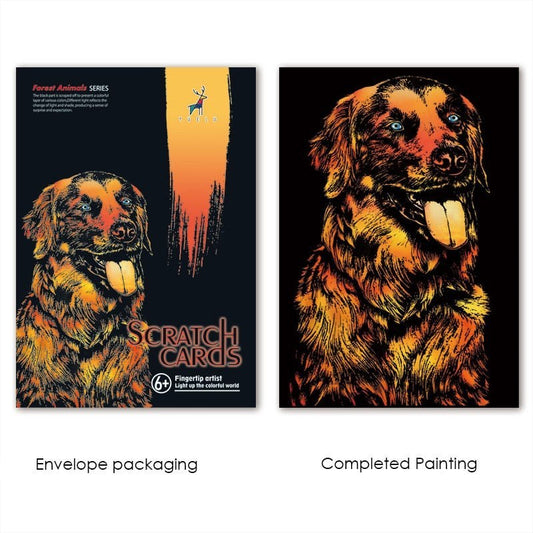 DIY Animal Scratch Art Painting 40.5x28.5 CM - Dog Scratch Art Kit