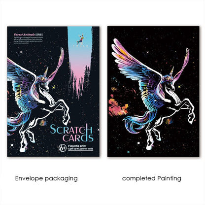 DIY Animal Scratch Art Painting 40.5x28.5 CM - Unicorn Scratch Art Kit