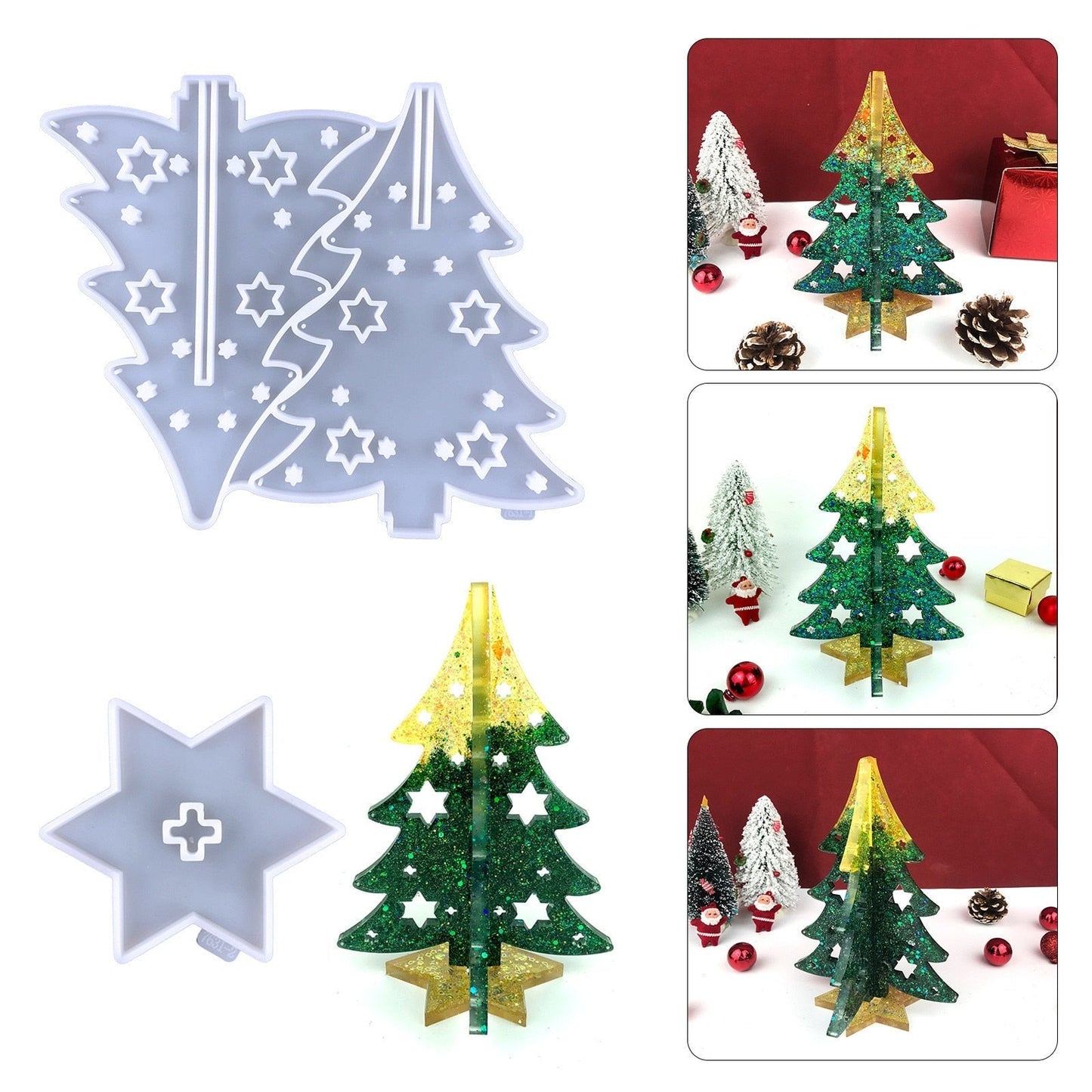 DIY Christmas Tree Decor Ornament Silicone Mould Resin Mould