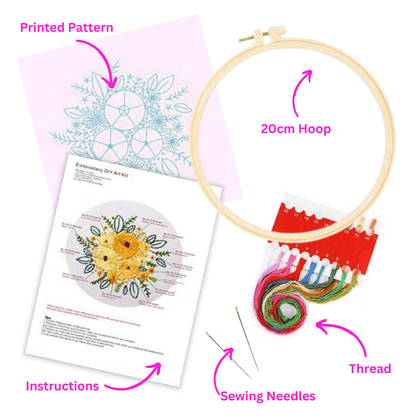 DIY Embroidery Kit - Cloudy Sunflowers Embroidery