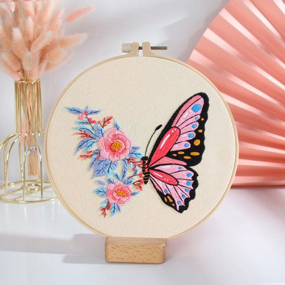 DIY Embroidery Kit Floral Butterfly Range Embroidery