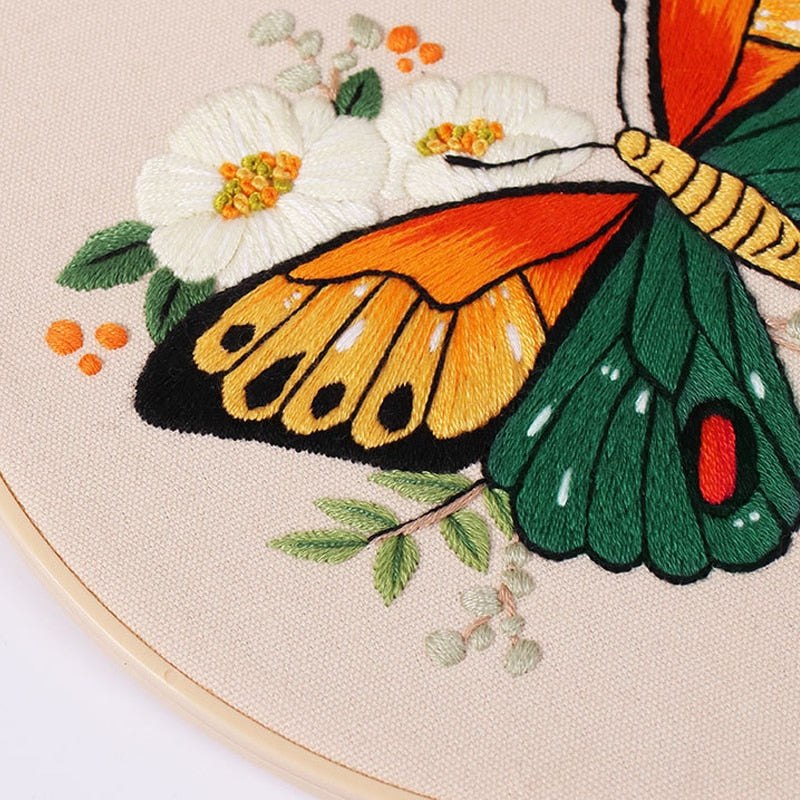 DIY Embroidery Kit Floral Butterfly Range Embroidery