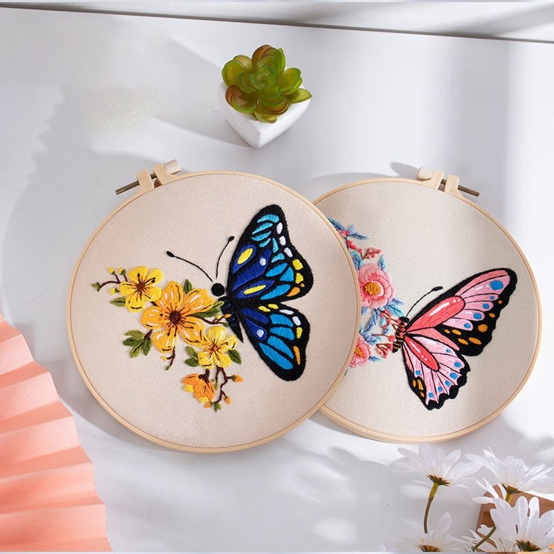 DIY Embroidery Kit Floral Butterfly Range Embroidery