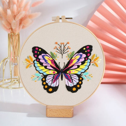 DIY Embroidery Kit Floral Butterfly Range Embroidery