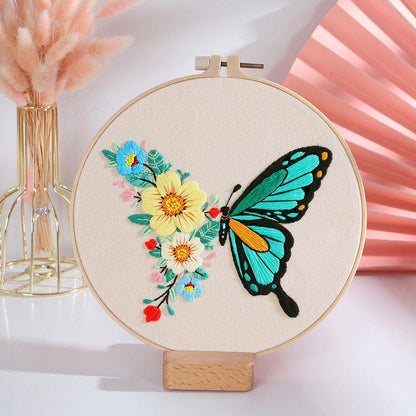 DIY Embroidery Kit Floral Butterfly Range Embroidery