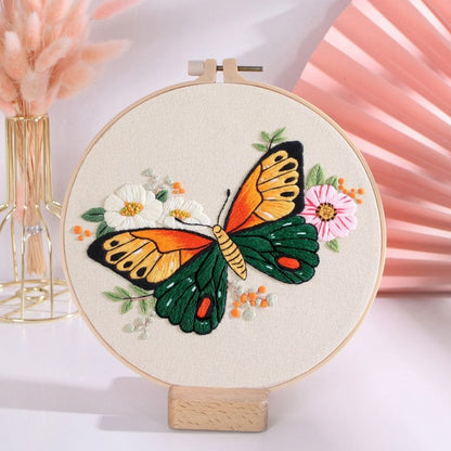 DIY Embroidery Kit Floral Butterfly Range Embroidery