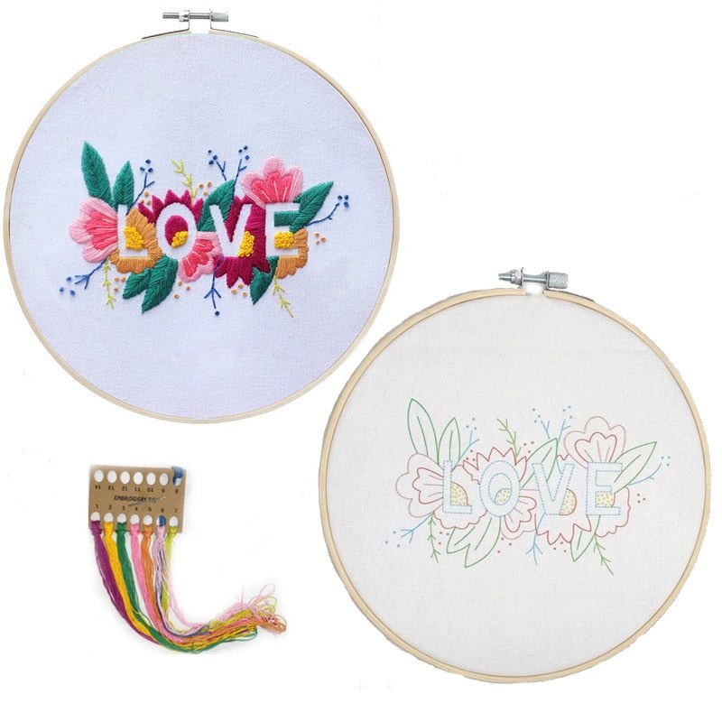 DIY Embroidery Kit - Floral Love Embroidery