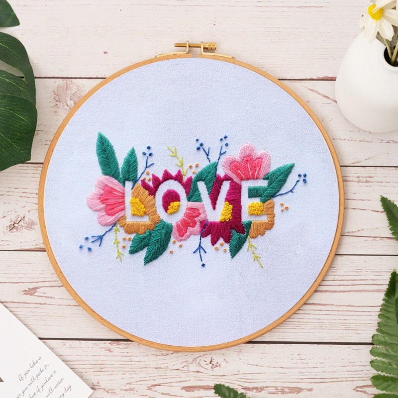 DIY Embroidery Kit - Floral Love Embroidery