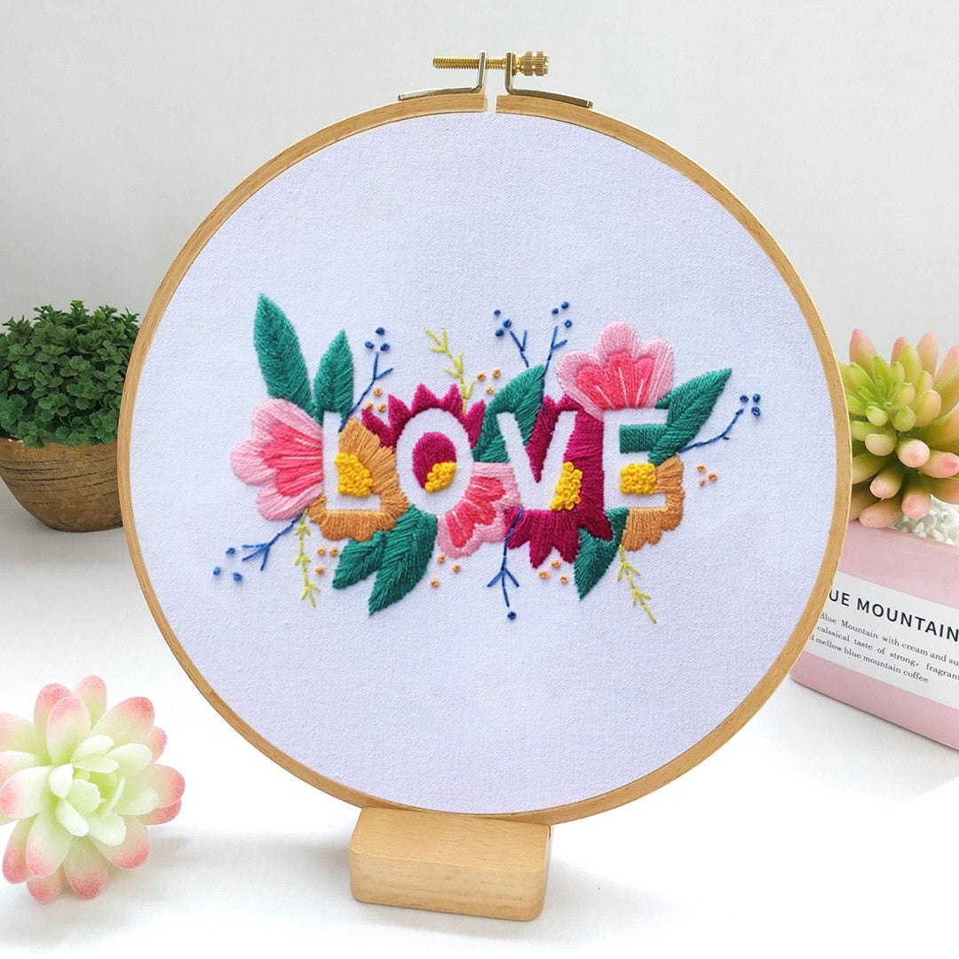 DIY Embroidery Kit - Floral Love Embroidery
