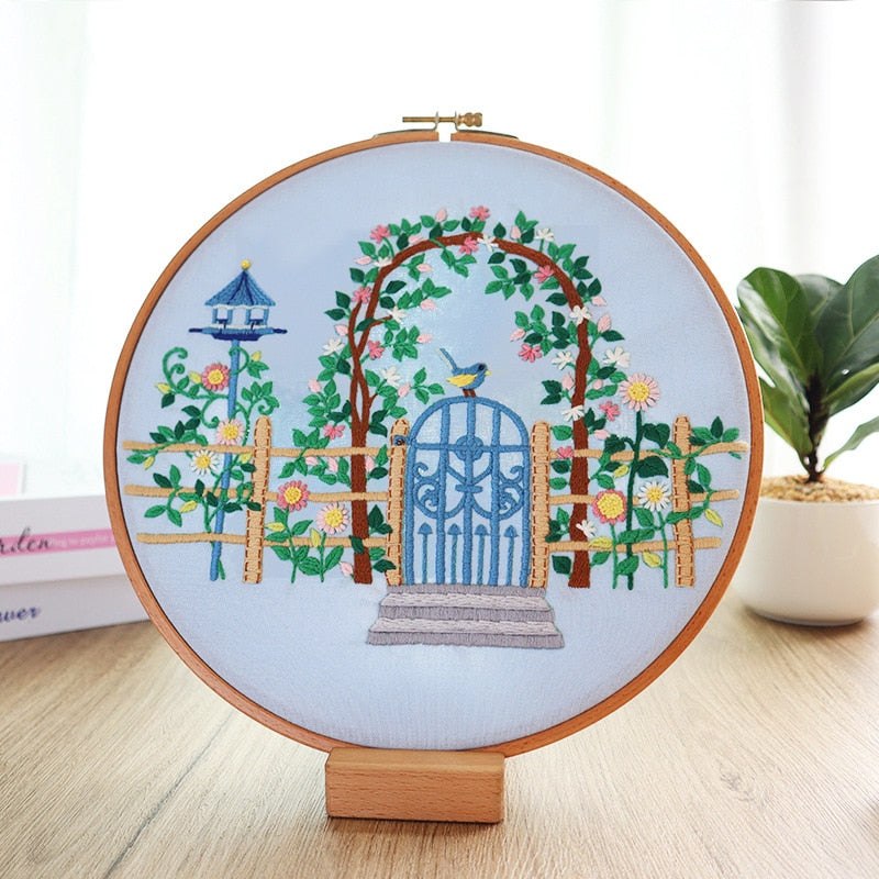 DIY Embroidery Kit - Garden Gate – Craft Outlet Australia