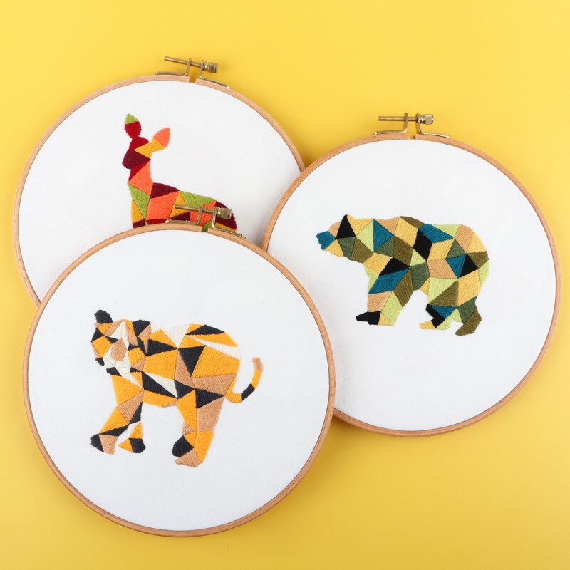 DIY Embroidery Kit - Geometric Animals Range Embroidery