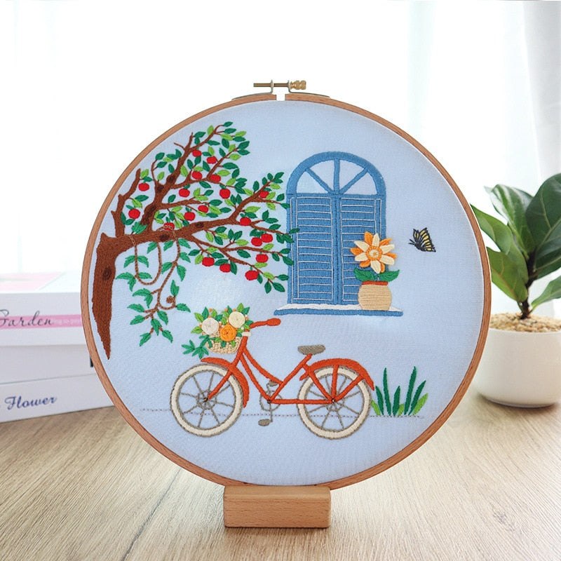 DIY Embroidery Kit - Retro Bike Embroidery