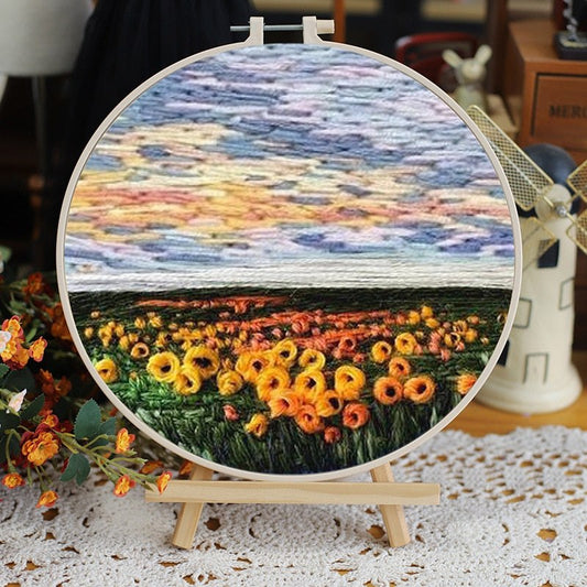 DIY Embroidery Kit - Sunflower Skyline Embroidery