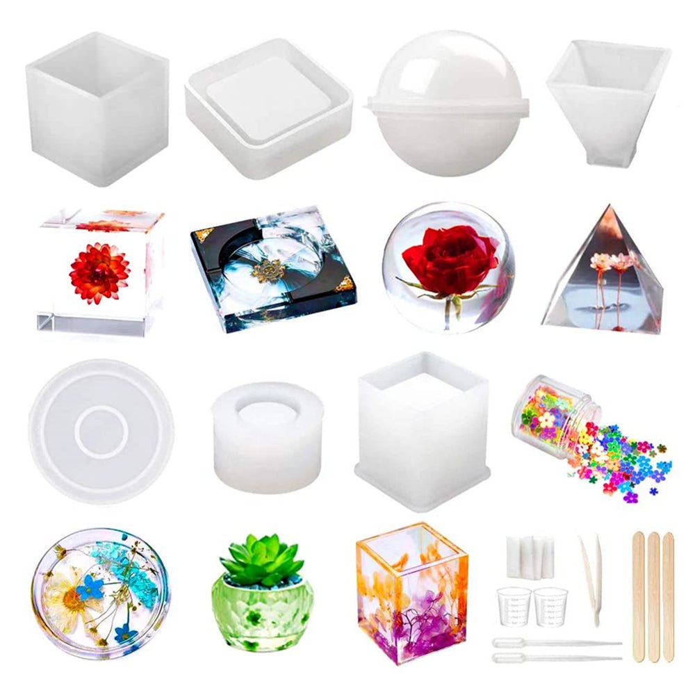 DIY Epoxy Resin Casting Resin Silicone Moulds Starter Kit Resin Moulds