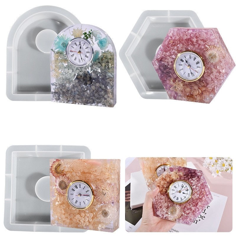 DIY Epoxy Resin Clock Ornaments Silicone Mould Kits 