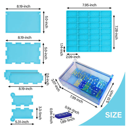 DIY Epoxy Resin Domino TIles and Storage Box Silicone Moulds Set Resin Moulds