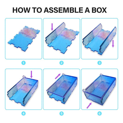 DIY Epoxy Resin Domino TIles and Storage Box Silicone Moulds Set Resin Moulds
