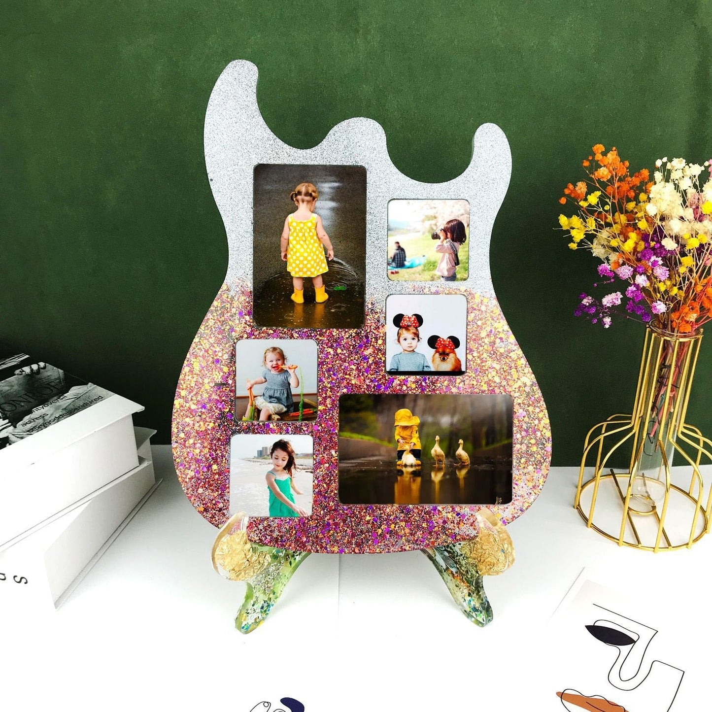 DIY Guitar Photo Frame Resin Silicone Mould 