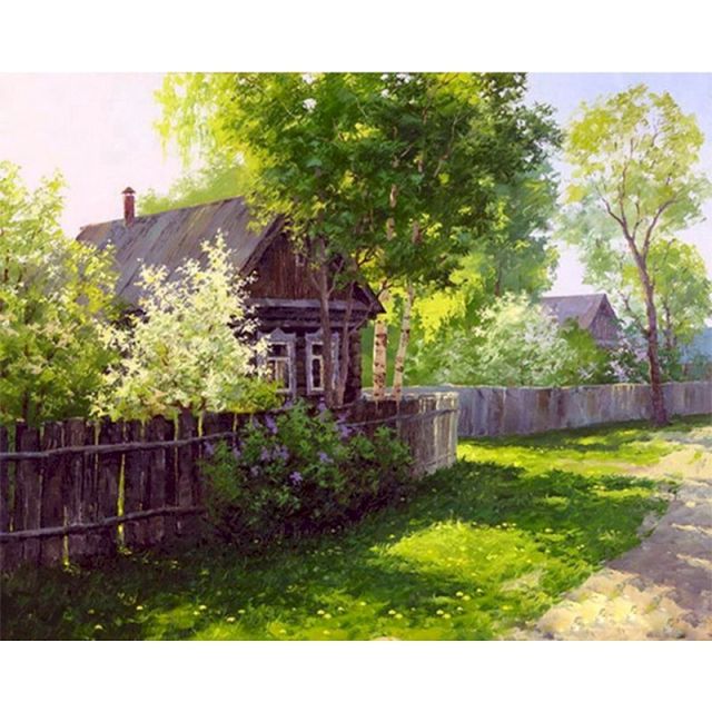 DIY Paint Numbers Cottage Landscape 
