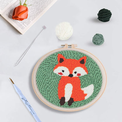 DIY Punch Needle Starter Kit For Beginners - Cute Fox