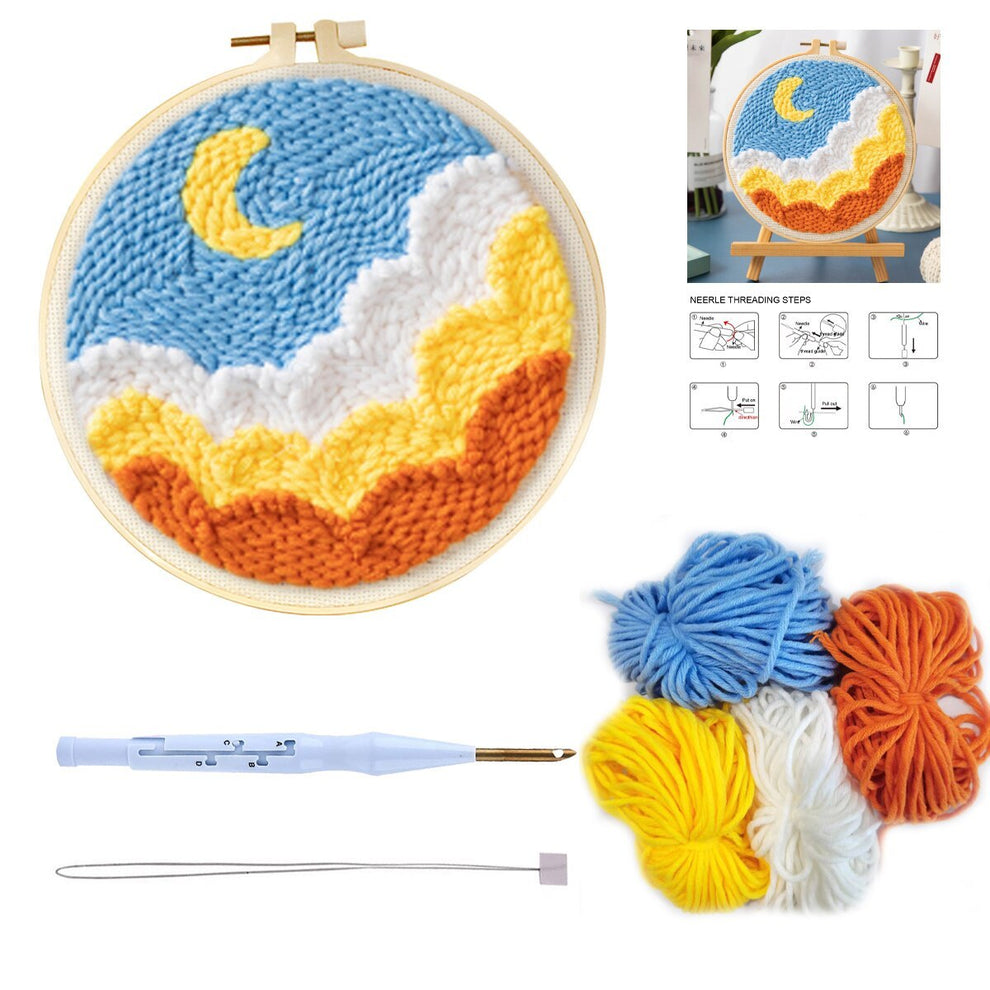 DIY Punch Needle Starter Kit For Beginners - Moon Up in the Clouds ...