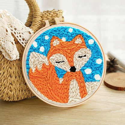 DIY Punch Needle Starter Kit For Beginners - Polka dot Fox