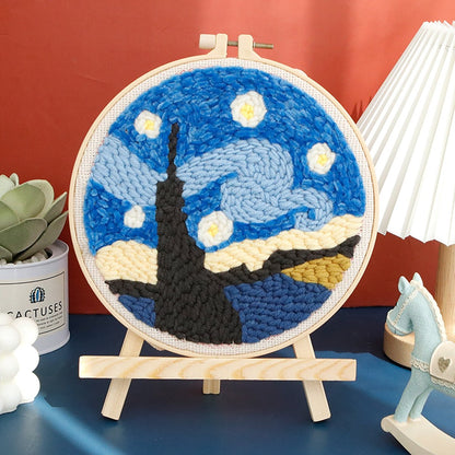 DIY Punch Needle Starter Kit For Beginners - Starry Night