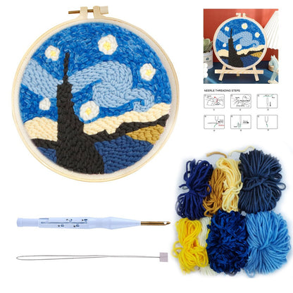 DIY Punch Needle Starter Kit For Beginners - Starry Night