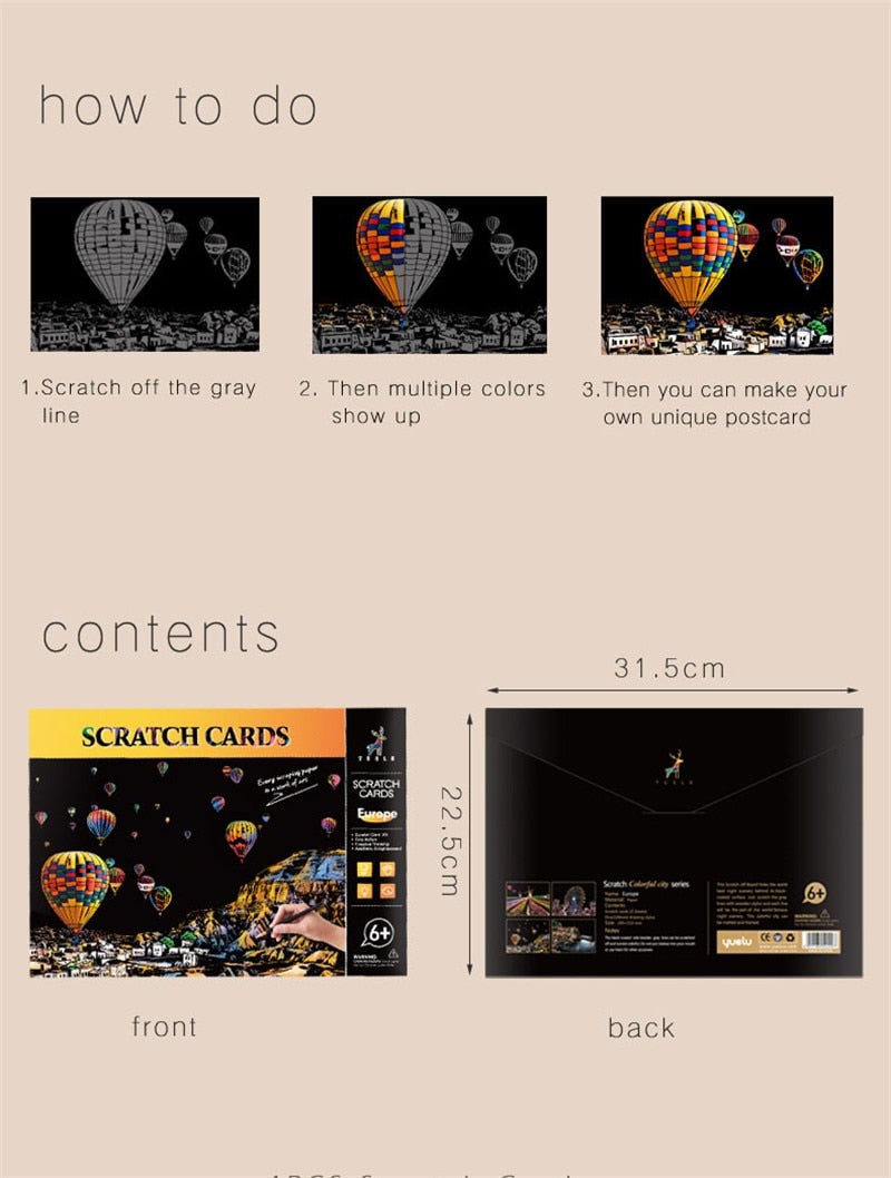 Scratch Open Drawing DIY Scratch Art Painting Drawing 4 x A4 Designs Bundle - Cherry Blosso ...