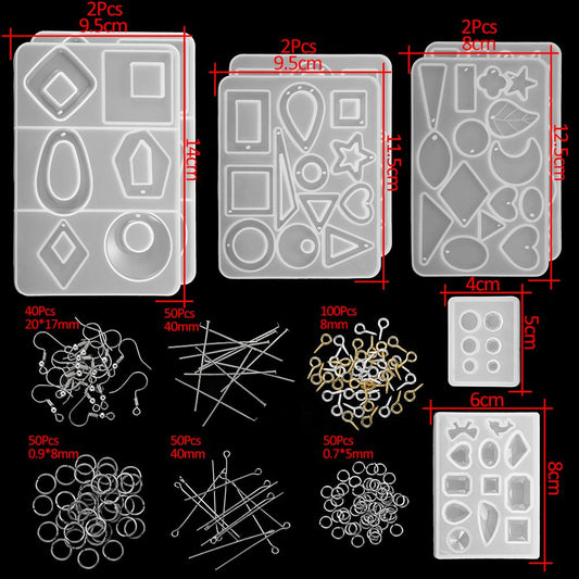 DIY UV Resin Earring Doubles Silicone Moulds Kit Resin Mould