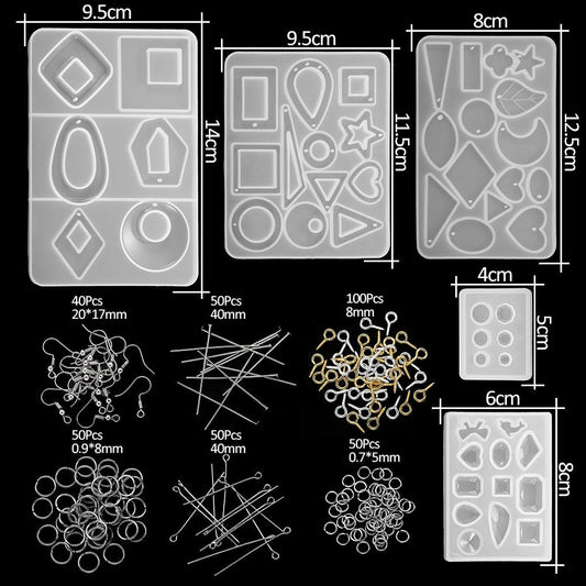 DIY UV Resin Earrings Silicone Casting Moulds Kit Resin Mould