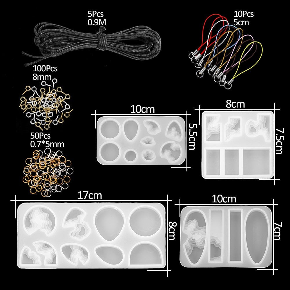 DIY UV Resin Jewelry Necklace Pendant Silicone Casting Mould Kit Resin Mould
