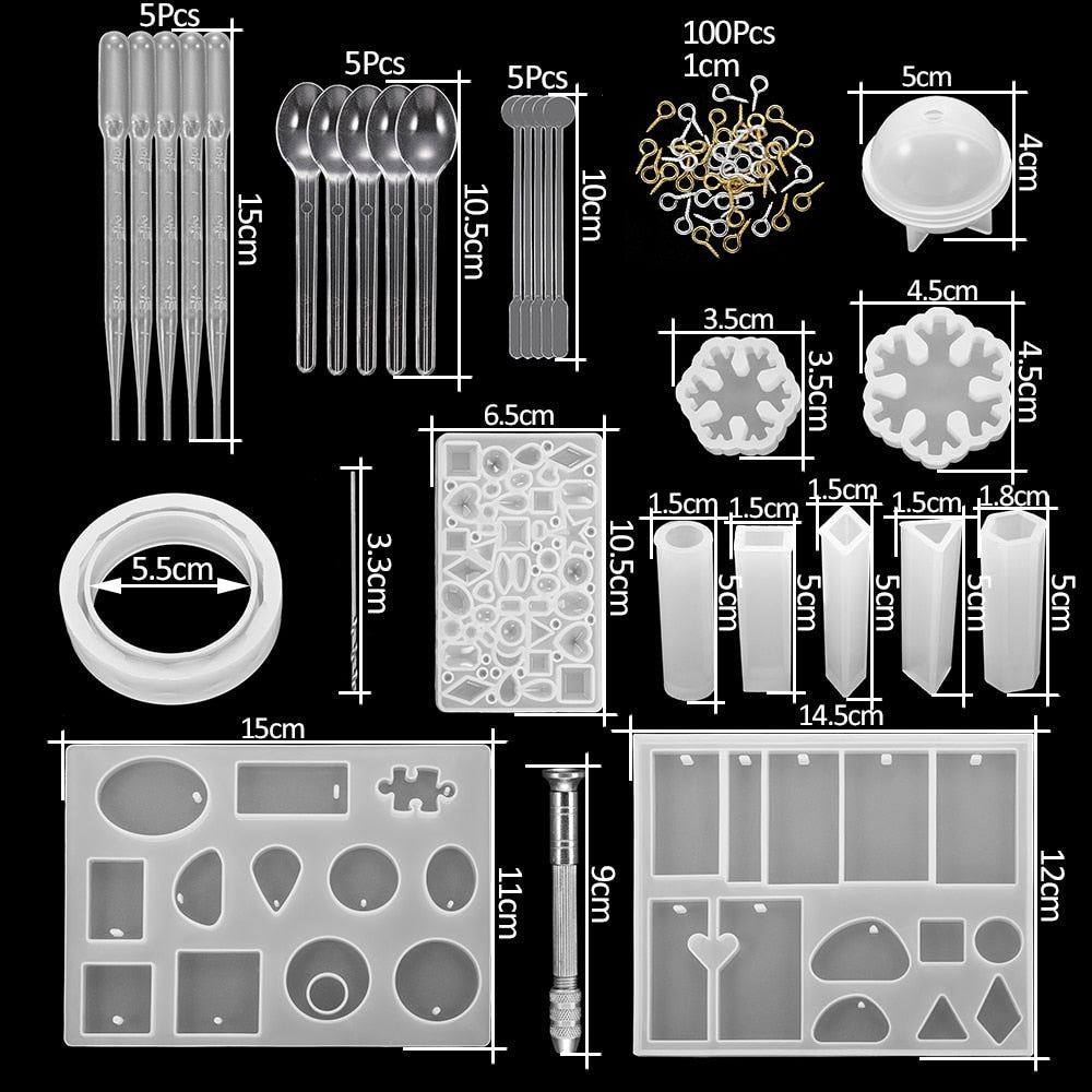 DIY UV Resin Jewelry Silicone Casting Mould Starter Kit Resin Mould