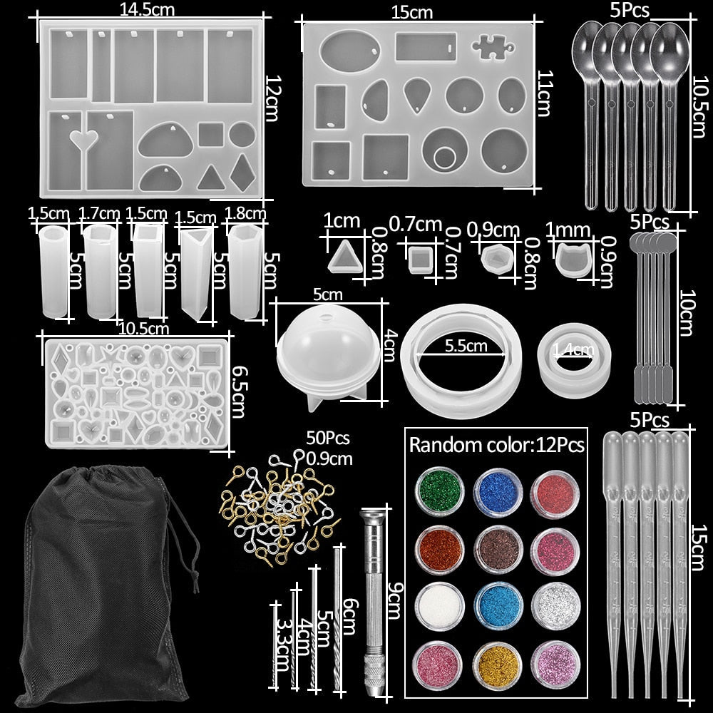 DIY UV Resin Jewelry Silicone Casting Moulds & Tool Kit Resin Mould