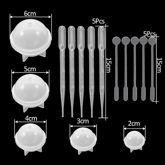 DIY UV Resin Mini Sphere Silicone Casting Moulds Kit Resin Mould